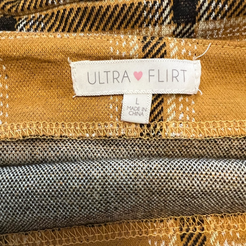 Ultra Flirt Mustard Plaid Midi Dress - Picture 3 of 3